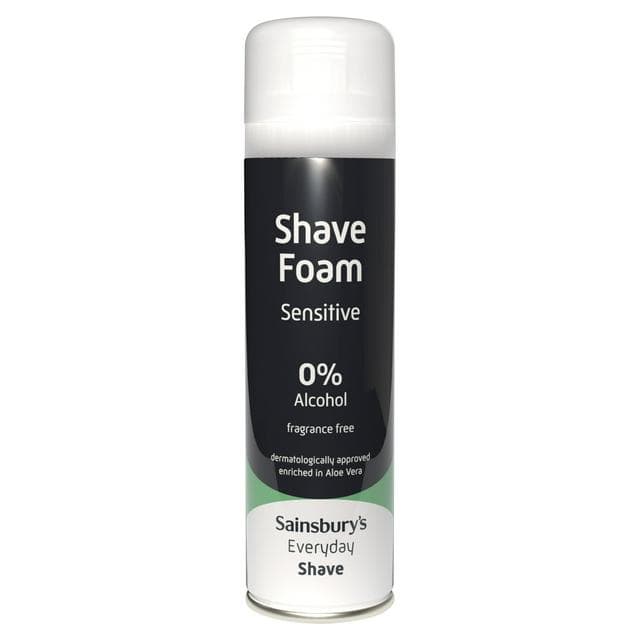 Sainsbury's Mens Sensitive Shave Foam 250ml - gallery image 1