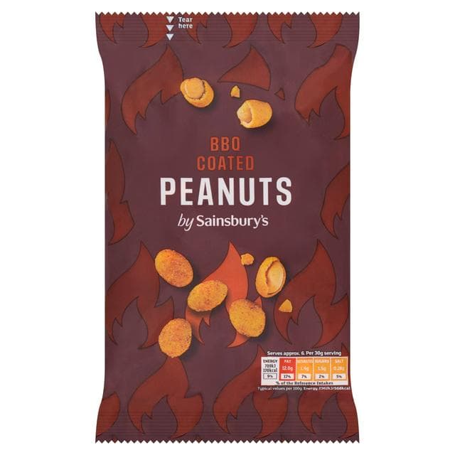 Sainsbury's BBQ Coated Peanuts 200g - gallery image 1