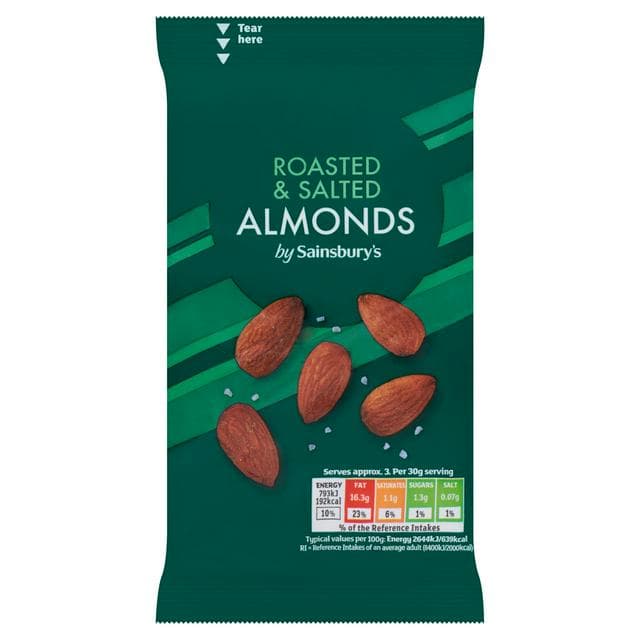 Sainsbury's Roasted & Salted Almonds 100g - gallery image 1