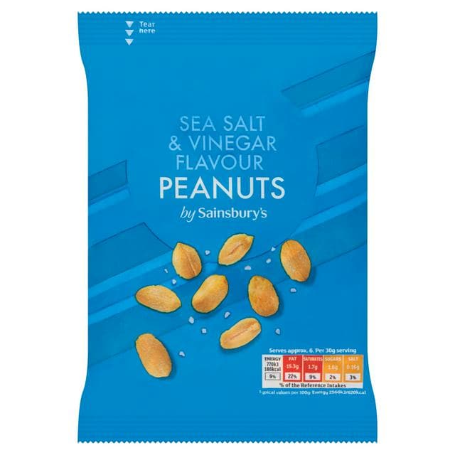 Sainsbury's Sea Salt & Vinegar Peanuts 200g - gallery image 1
