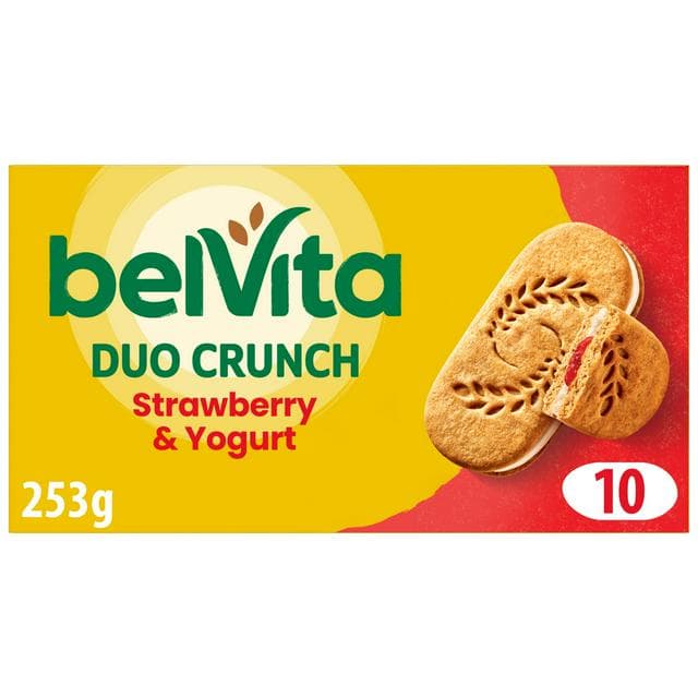 Belvita 5 x 50g Duo Crunch Multipack Strawberry & Yogurt Cereal Snack Bars - gallery image 1