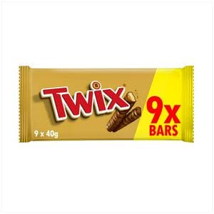 Twix Caramel & Milk Chocolate Fingers Twin Biscuit Snack Bars Multipack 9x40g