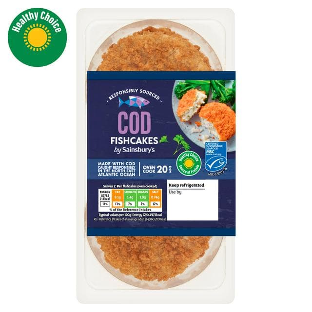 Sainsbury's MSC Cod Fishcakes x2 270g - gallery image 1