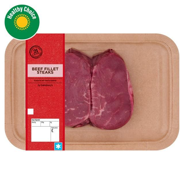 Sainsbury's British or Irish 21 Day Matured Beef Fillet Steak x2 (Approx. 300g) - gallery image 1