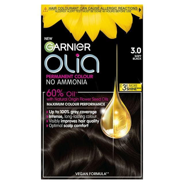 Garnier Olia Permanent No Ammonia Hair Dye Soft Black 3.0 - gallery image 1