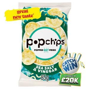 Popchips Sea Salt & Vinegar Sharing Crisps 85g