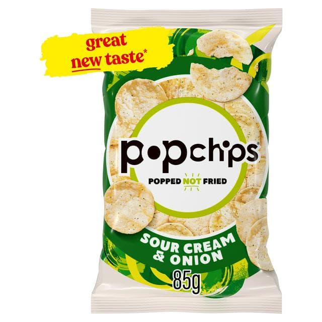 Popchips Sour Cream & Onion Sharing Crisps 85g - gallery image 1