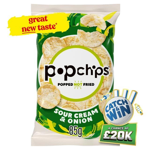 Popchips Sour Cream & Onion Sharing Crisps 85g - gallery image 1