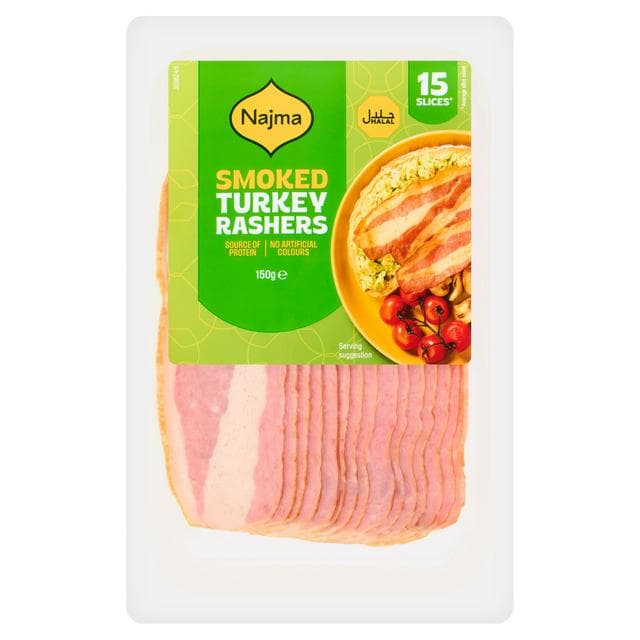 Najma Smoked Sliced Turkey Rashers 150g - gallery image 1
