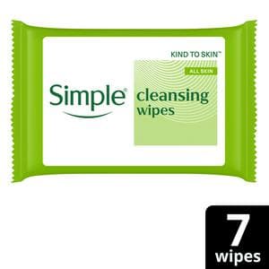 Simple Biodegradable Facial Cleansing Make Up Remover Wipes Travel Size x7