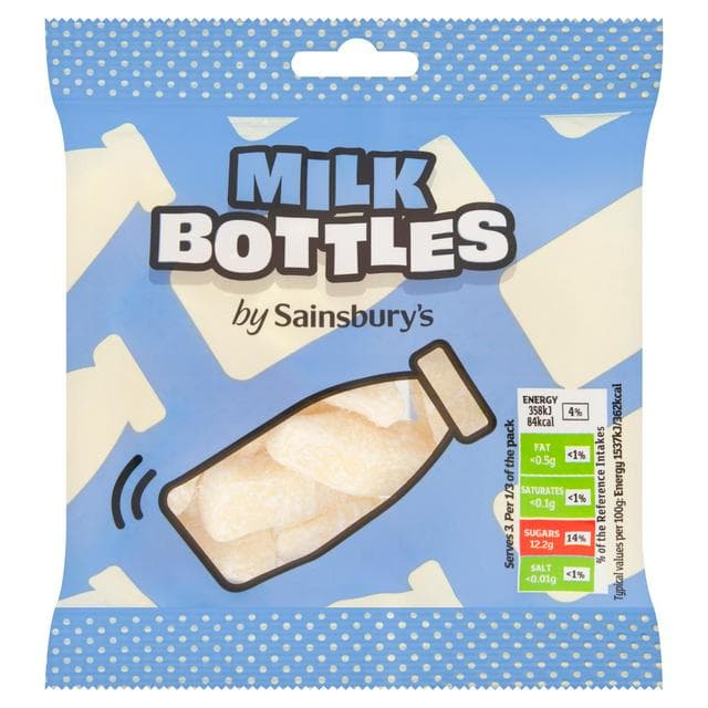 Sainsbury's Milk Bottle Sweets 70g - gallery image 1
