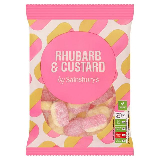 Sainsbury's Rhubarb & Custard Sweets 200g - gallery image 1