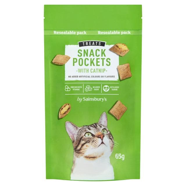 Sainsbury's Cat Treat Snack Pockets with Catnip 65g - gallery image 1