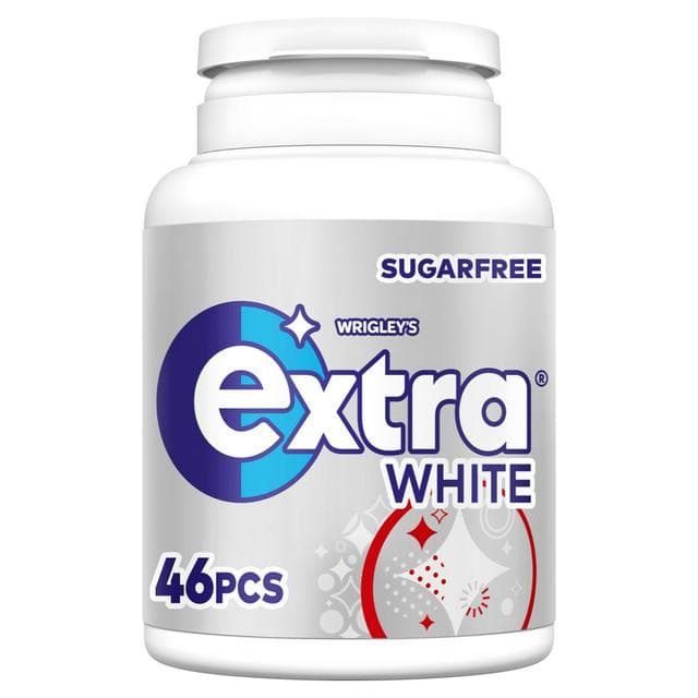 Extra White Sugarfree Chewing Gum Pieces Bottle x46 - gallery image 1