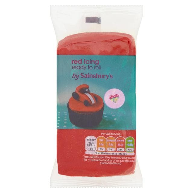 Sainsbury's Ready to Roll Red Icing 250g - gallery image 1