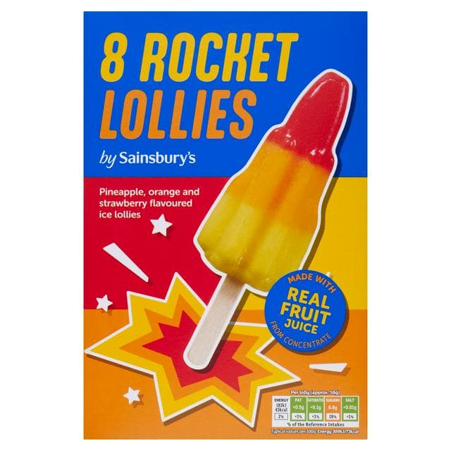 Sainsbury's Rocket Ice Lollies x8 464ml - gallery image 1