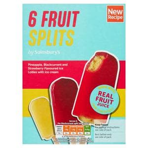 Sainsbury's Fruit Juice Ice Cream Splits 6x73ml