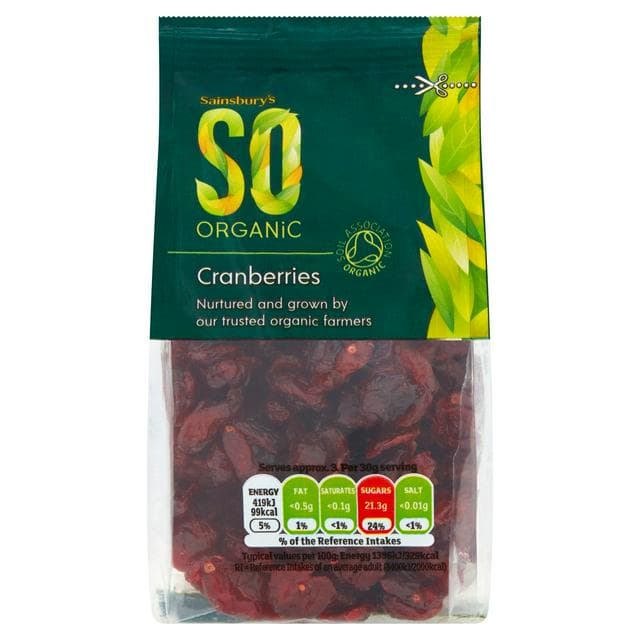 Sainsbury's Cranberries, SO Organic 100g - gallery image 1