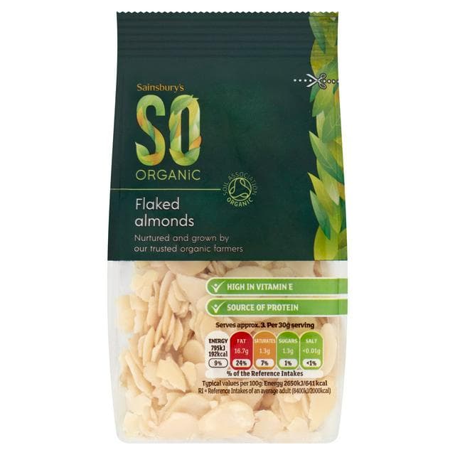 Sainsbury's Flaked Almonds, SO Organic 100g - gallery image 1