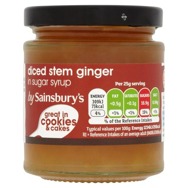 Sainsbury's Diced Stem Ginger In Sugar Syrup 225g - gallery image 1