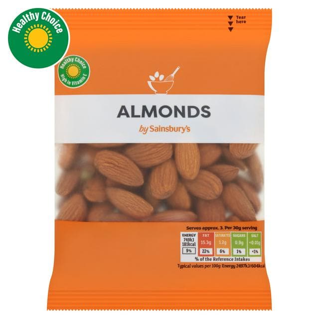 Sainsbury's Whole Almonds 100g - gallery image 1