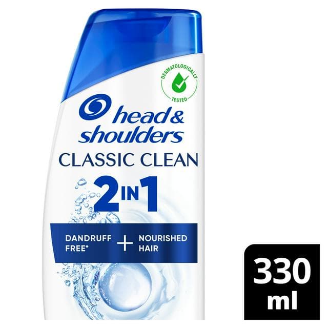 Head & Shoulders Classic Clean 2in1 Refreshing Clean Scent Anti Dandruff Shampoo 330ml - gallery image 1