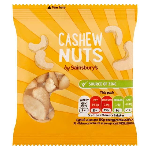 Sainsbury's Cashews 30g - gallery image 1