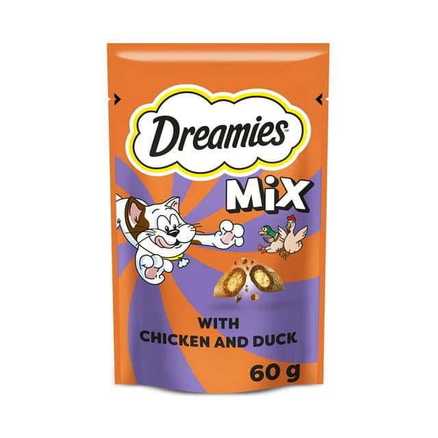 Dreamies 60g Mix Cat Treat Biscuits with Chicken & Duck - gallery image 1