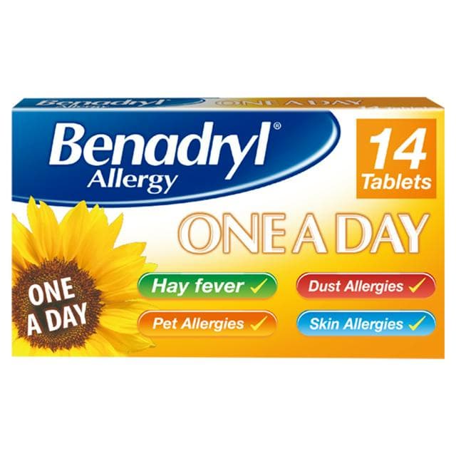 Benadryl Allergy One A Day 10mg Tablets Long Lasting Relief Tablets x14 - gallery image 1
