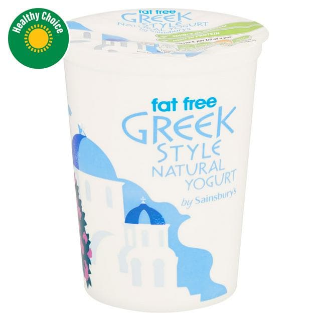 Sainsbury's Greek Style Fat Free Natural Yogurt 500g - gallery image 1