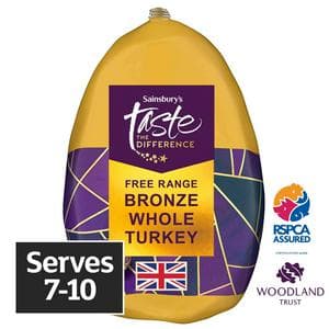 Sainsbury's Free Range Bronze Whole Turkey, Taste the Difference 3.6-5kg
