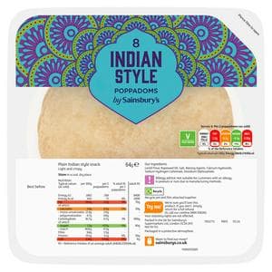 Sainsbury's Poppadoms Plain 64g