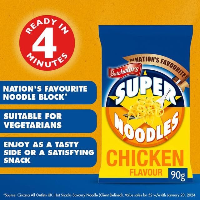 Batchelors Super Noodles, Chicken & Mushroom 90g - gallery image 2