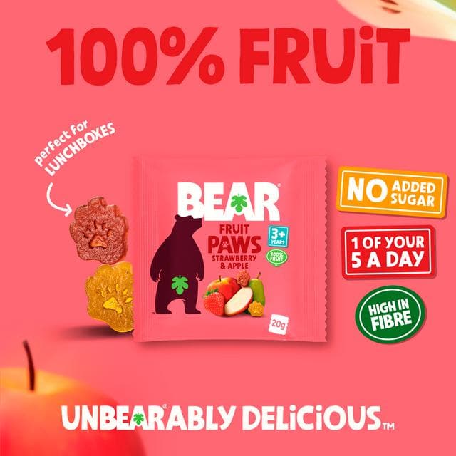 BEAR Paws Fruit Shapes Strawberry & Apple 20g - gallery image 3