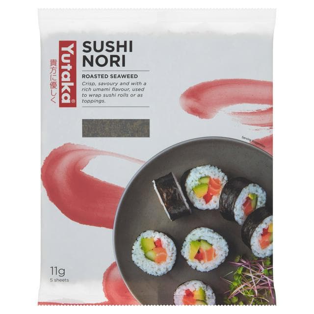 Yutaka Sushi Nori Roasted Seaweed Sheets x5 11g - gallery image 1