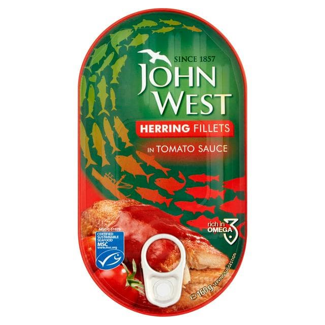 John West Herring Fillets in Tomato Sauce 160g - gallery image 1