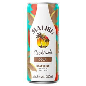 Malibu Coconut Rum & Cola Pre-Mixed Can 250ml
