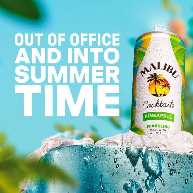 Malibu Coconut Rum & Pineapple Pre-Mixed Can 250ml - gallery image 2