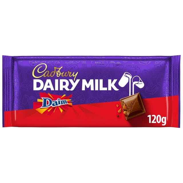 Cadbury Dairy Milk Daim Chocolate Bar 120g - gallery image 1