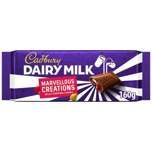 Cadbury Dairy Milk Marvellous Creations Jelly Popping Candy Chocolate Bar 160g - gallery image 1