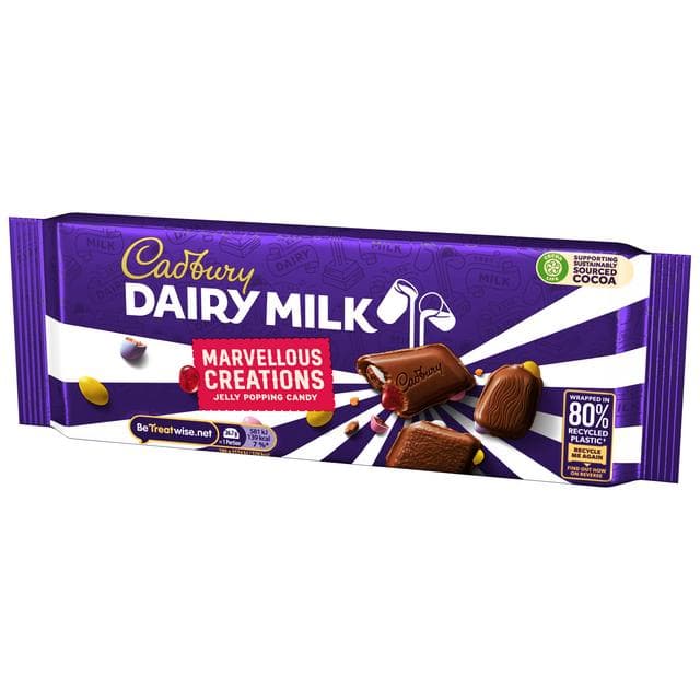 Cadbury Dairy Milk Marvellous Creations Jelly Popping Candy Chocolate Bar 160g - gallery image 3