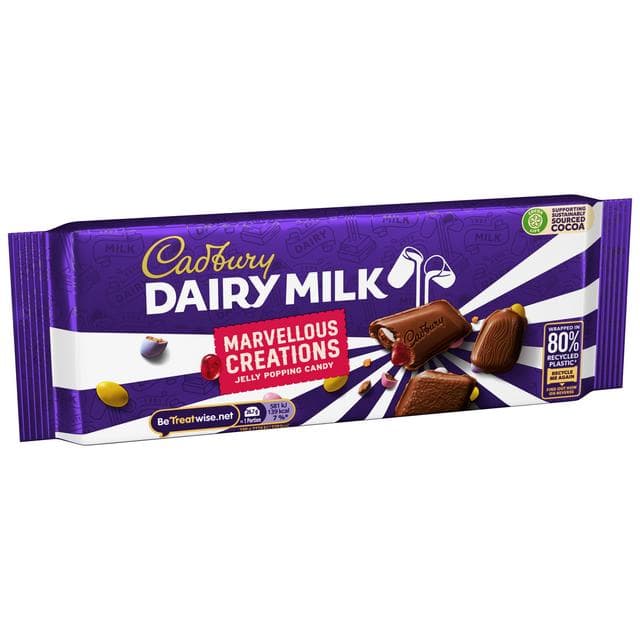 Cadbury Dairy Milk Marvellous Creations Jelly Popping Candy Chocolate Bar 160g - gallery image 4