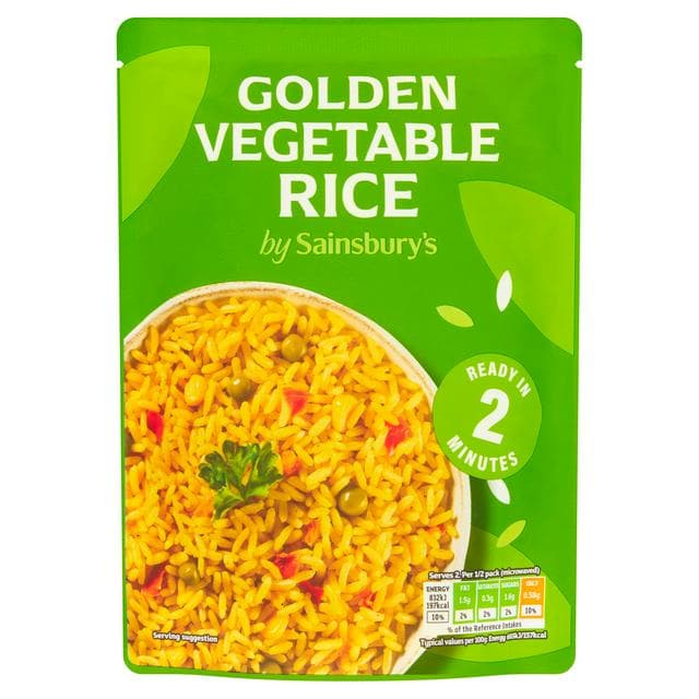 Sainsbury's Microwave Rice Golden Vegetable 250g - gallery image 1