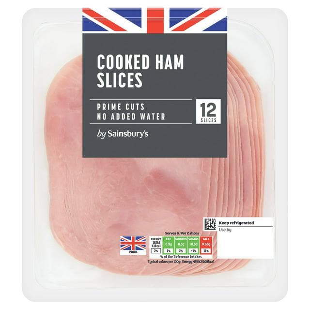 Sainsbury's 12 Cooked Ham Slices 240g - gallery image 1