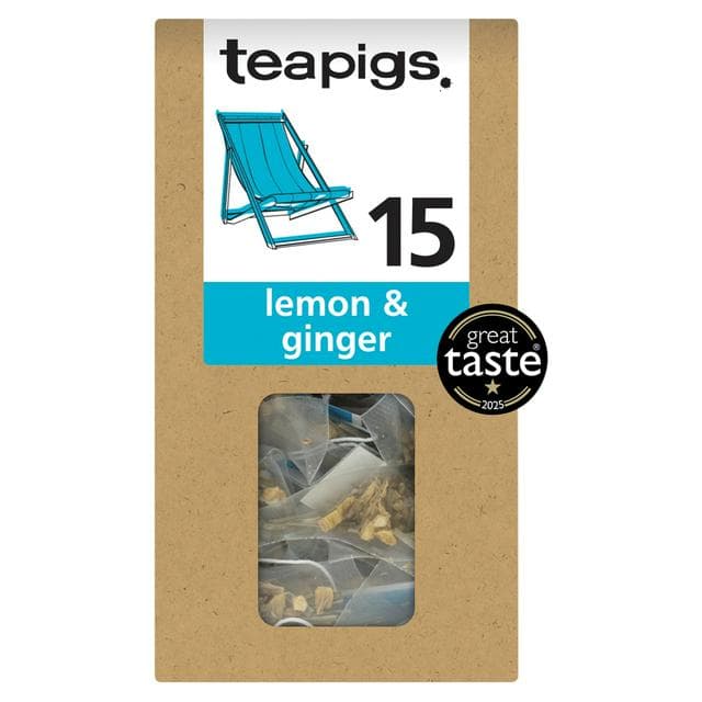 Teapigs Lemon & Ginger Tea Bags x15 - gallery image 1