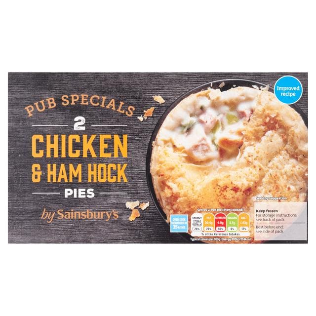Sainsbury's Chicken, Ham Hock & Leek Pies x2 400g - gallery image 1
