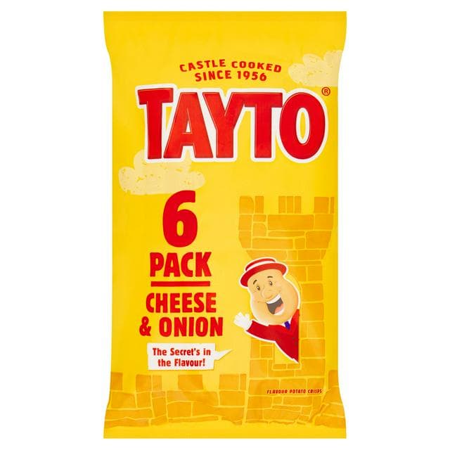 Tayto Cheese & Onion Crisps 6x25g - gallery image 1