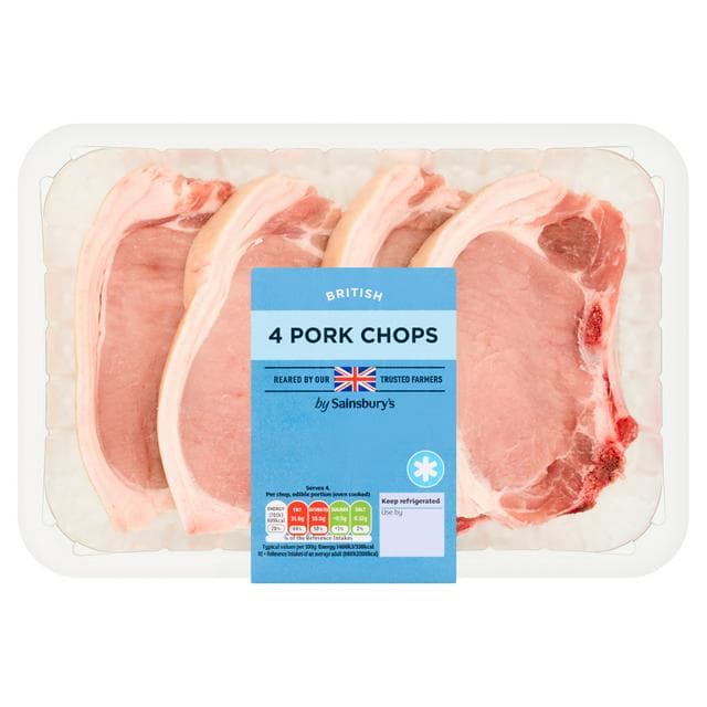 Sainsbury's British Pork Chops x4 700g - gallery image 1