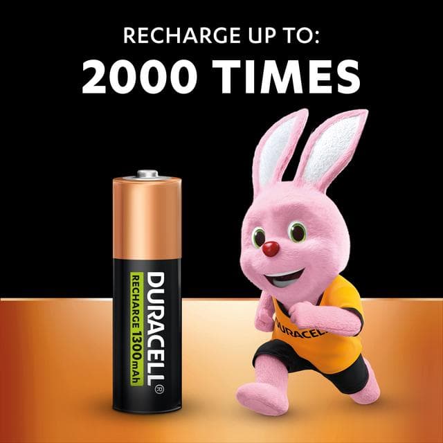 Duracell Pack of 4 Rechargeable AA 1300mAh Batteries - gallery image 3