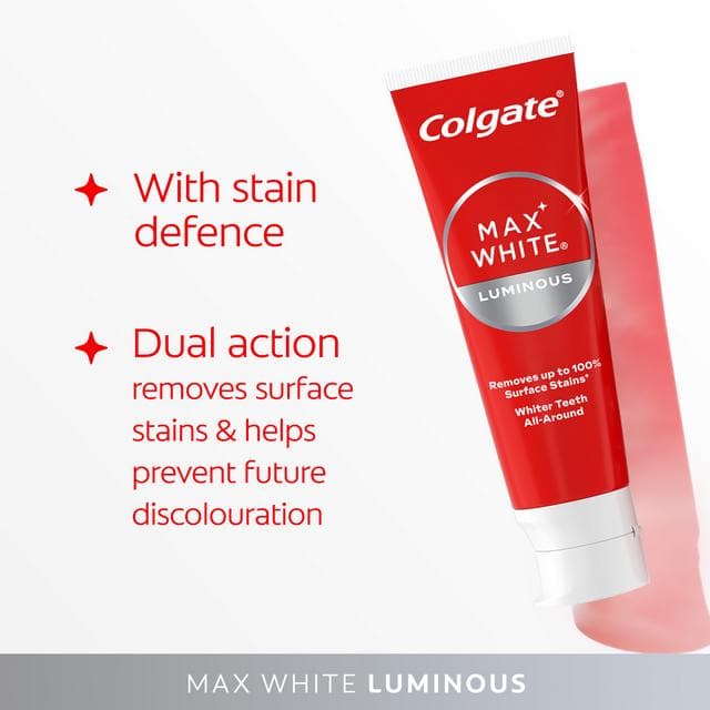 Colgate Max White Luminous Teeth Whitening Toothpaste 75ml - gallery image 5